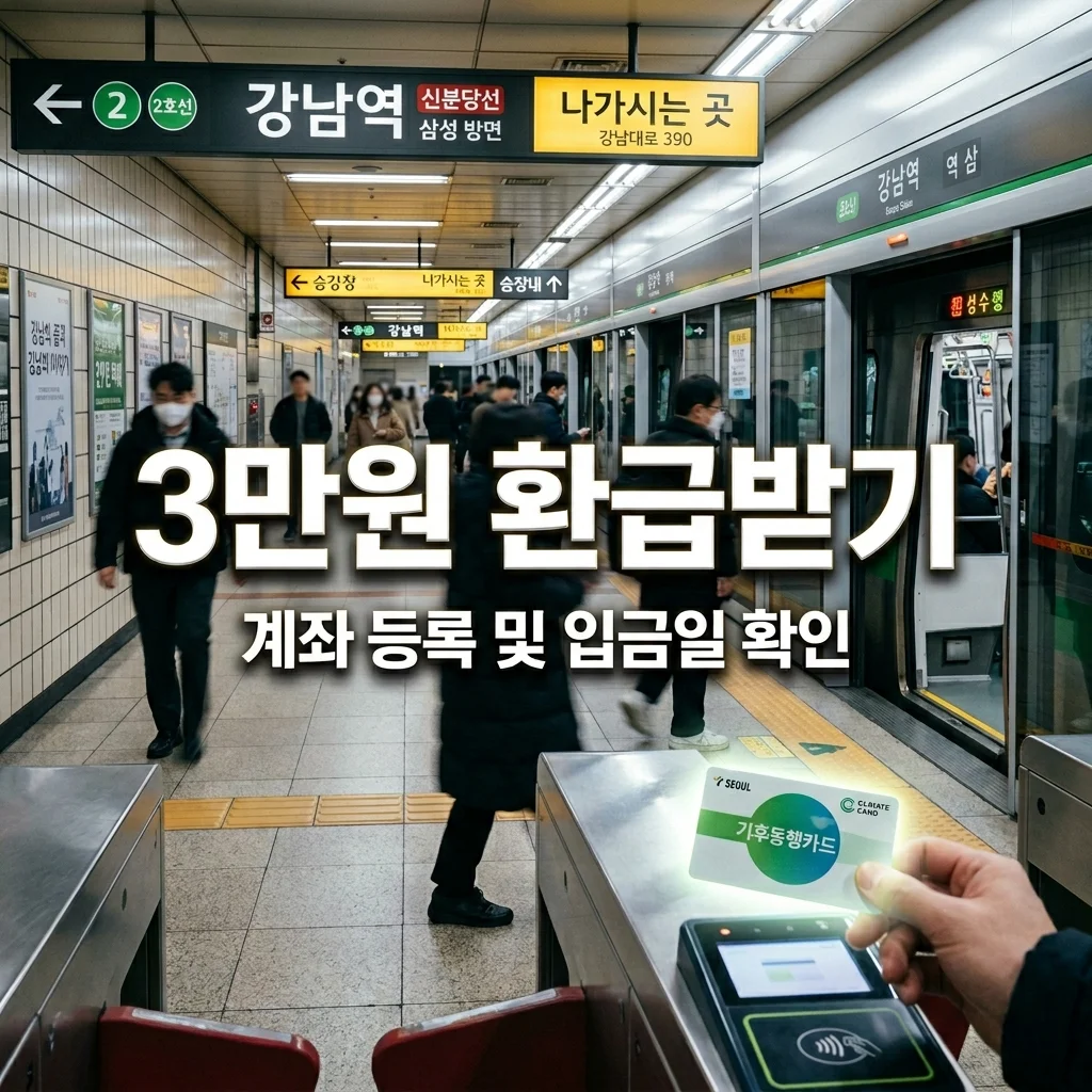 2026 기후동행카드 3만 원 계좌 등록 방법 및 현금 입금일 총정리