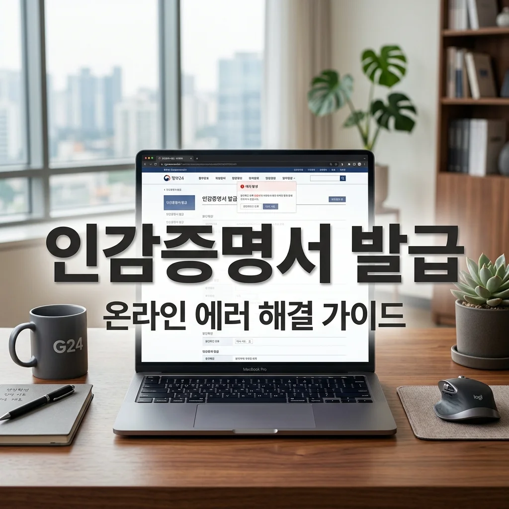 인감증명서 온라인 발급 방법 및 간편인증 공동인증서 에러 해결 가이드