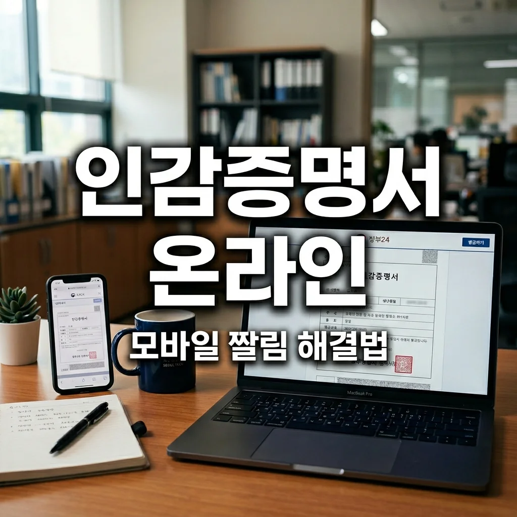 인감증명서 온라인 발급 방법: 모바일 스마트폰 화면 짤림 해결 PC 우회 가이드