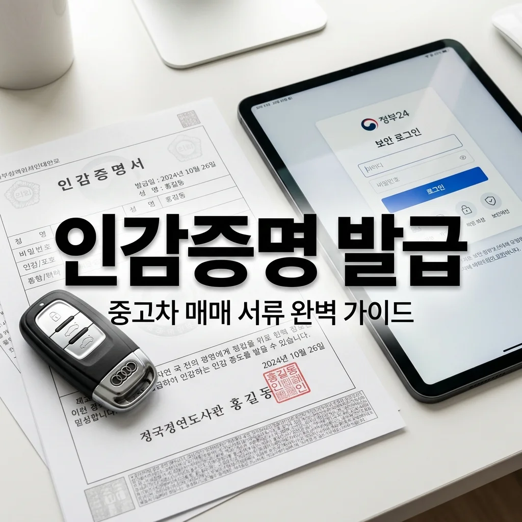 인감증명서 온라인 발급 중고차 자동차 매매용 대체 서류 당일 처리