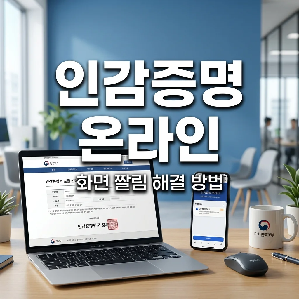 인감증명서 온라인 발급 모바일 화면 짤림 해결 및 PC 우회 경로 가이드