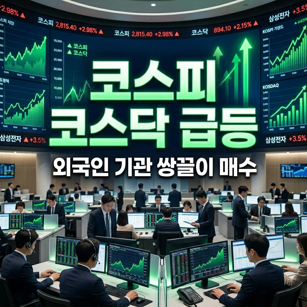 외국인 기관 쌍끌이 매수 코스피 코스닥 동반 상승 마감 분석