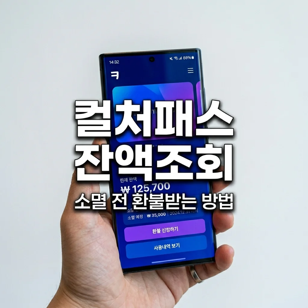 경기 컬처패스 잔액 조회 환불 규정 및 미사용 지원금 소멸 전 사용 가이드