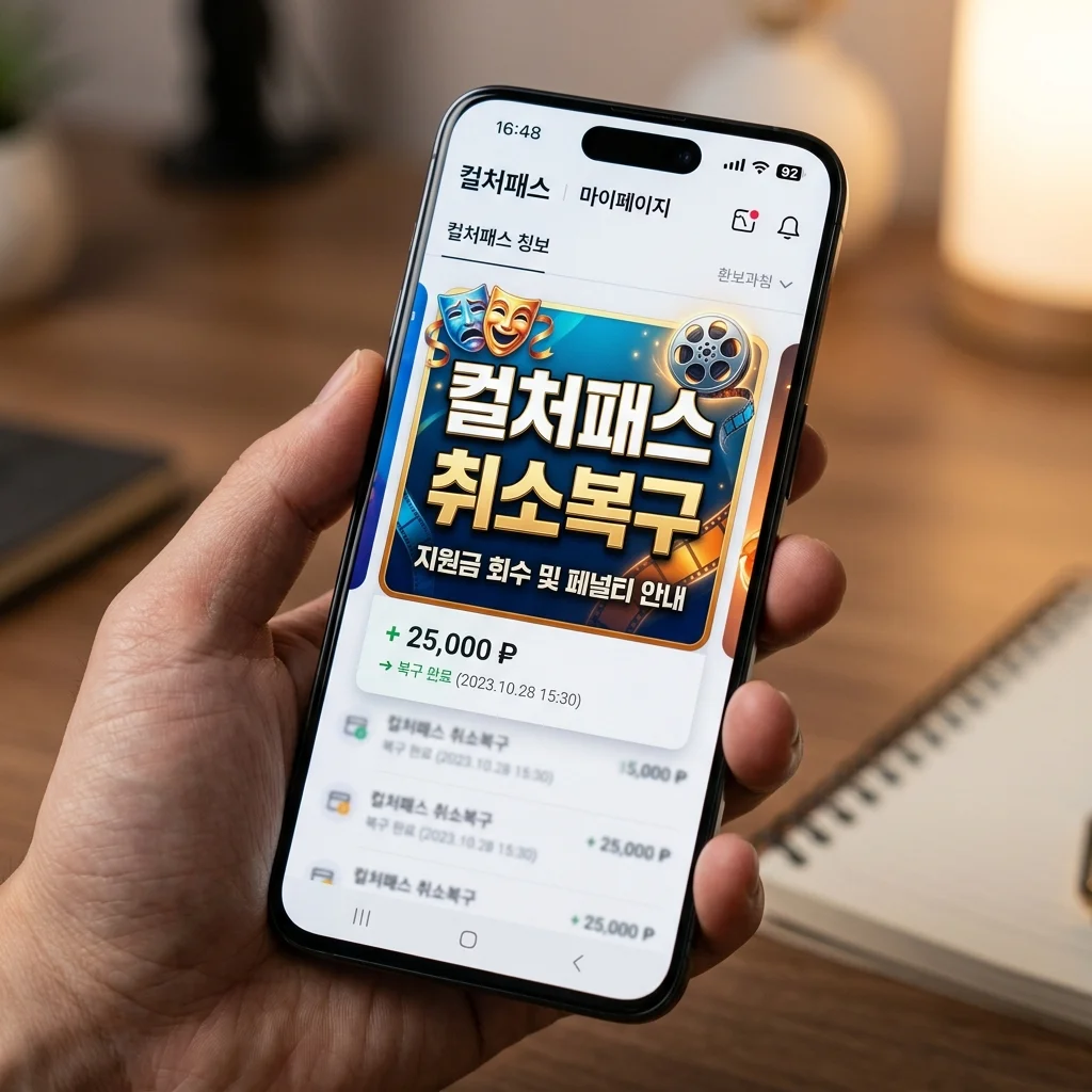경기 컬처패스 결제 취소 시 지원금 복구 기간 및 페널티 규정 완벽 정리